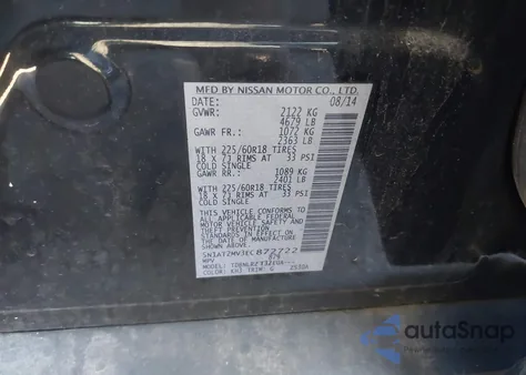 2014 Nissan Rogue Sl from USA, damaged, VIN 5N1AT2MV3EC872722